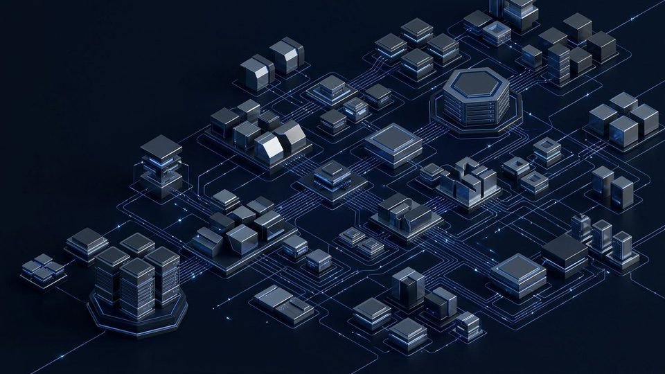 Módulos de software empresarial conectados